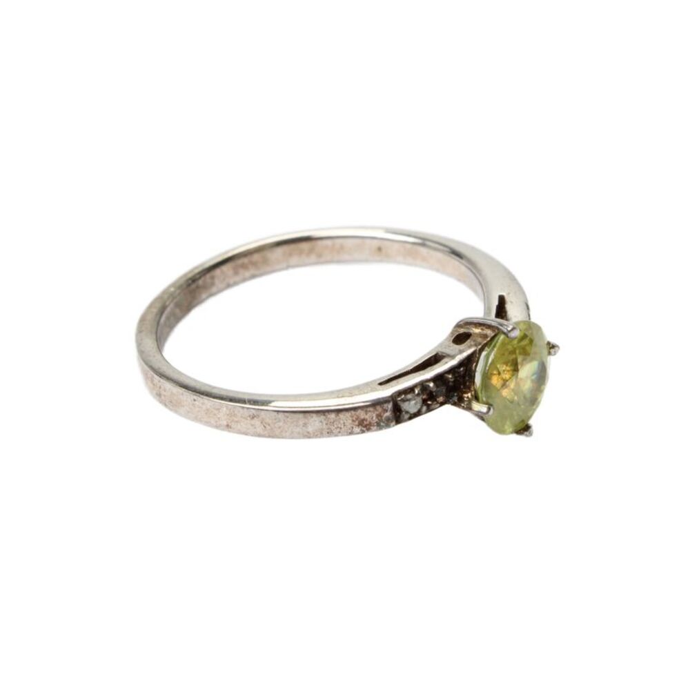 Designer Womens 925 Silver Sphene Solitaire Ring Sz 7.25 2.2g